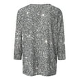 thumbnail image 5 of Yuanlong Womens T-Shirts Star Glitter Pattern 3/4 Sleeve Crewneck Tshirt Carnival & Spring Lightweight Stylish Tee Shirt, 5 of 5