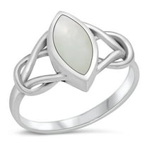 CHOOSE YOUR COLOR Marquise Simulated Mother of Pearl Wholesale Ring .925 Sterling Silver Band Female Size 4