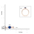 thumbnail image 4 of Angara Natural 1 Ct. Blue Sapphire with Diamond Side Stone Ring in 14K Rose Gold for Women (Ring Size: 11.5), 4 of 9