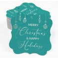 thumbnail image 2 of Inkdotpot Real Silver Foil Merry Christmas & Happy Text Tags Favor Bracket Shape Hang Pack Of 50 Paper Tags, 2 of 7