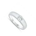 thumbnail image 4 of CHOOSE YOUR COLOR Clear CZ Ring Round .925 Sterling Silver Band White Jewelry Female Size 9, 4 of 4