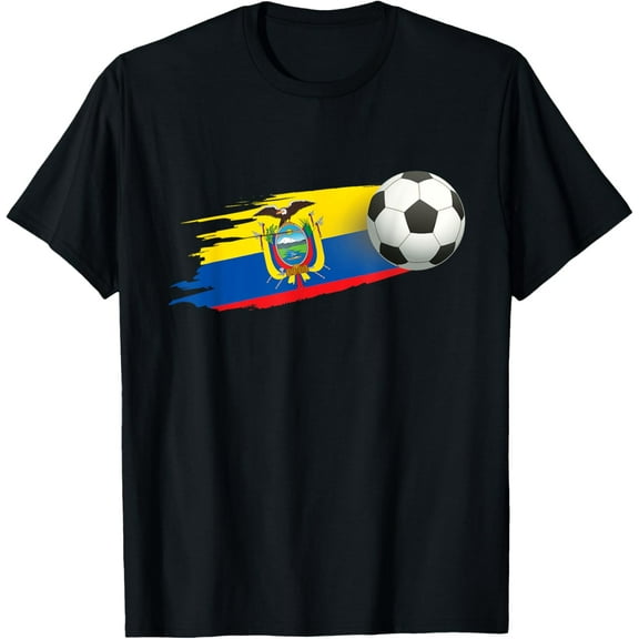 Playful Comfort Tee - Ecuador Flag Jersey - Soccer Ball Football T-Shirt