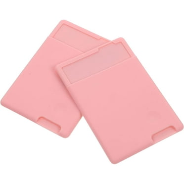 2pcs Mobile Phone Silicone Card Holder Cortinas Inteligentes Cell Wallet Id Wallet Adhesive Pockets Sticky Id Holder Silica Gel Wallet Holder Stickers Pink Mobile Cards Sleeve