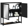 thumbnail image 5 of vidaXL Bathroom Mirror Cabinet Black 23.6"x6.3"x23.6" Engineered Wood, 5 of 16