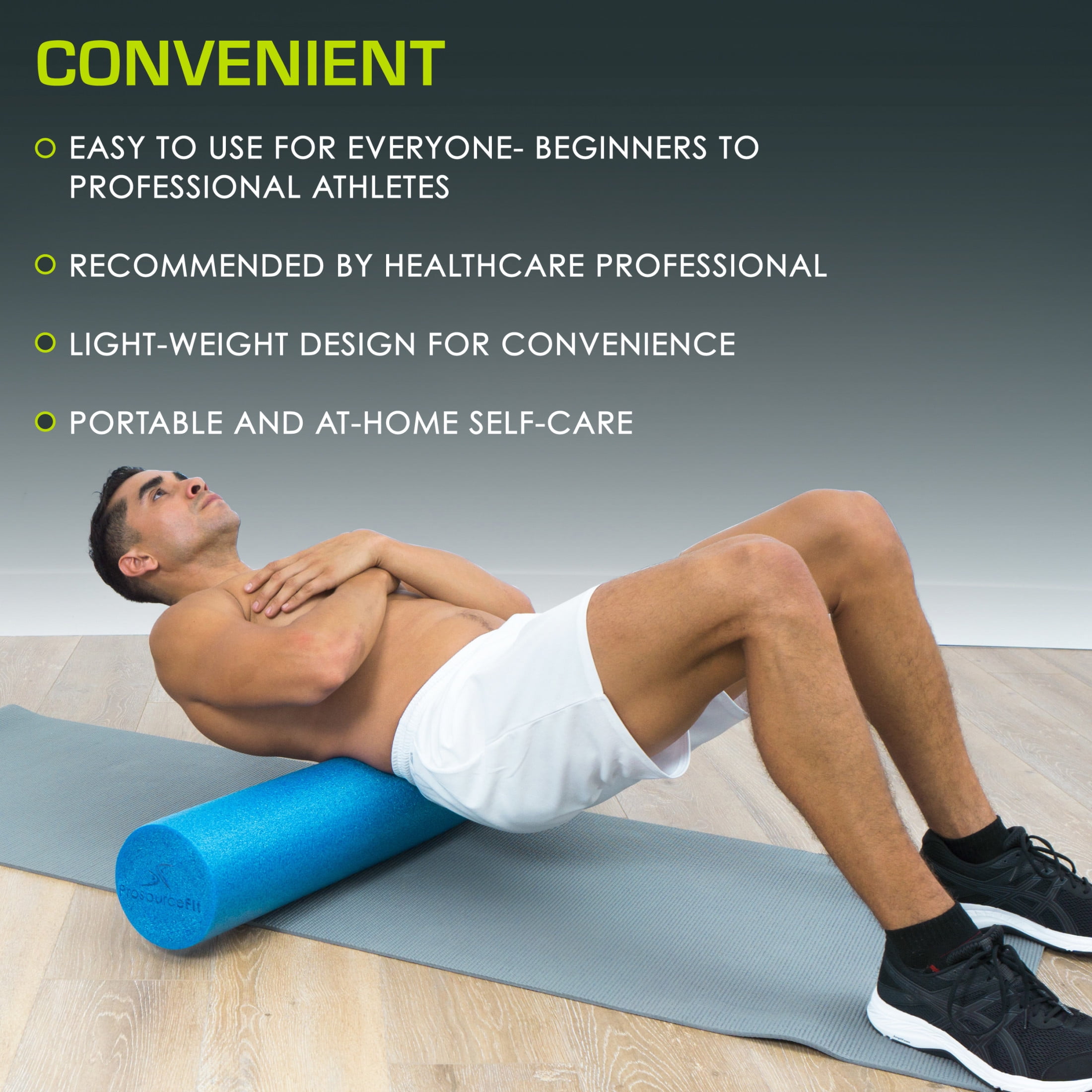 ProsourceFit Flex Foam Rollers, Full and Half, 36"L or 12"L for Muscle Therapy (MFR), Core Stabilization and Balance Exercises