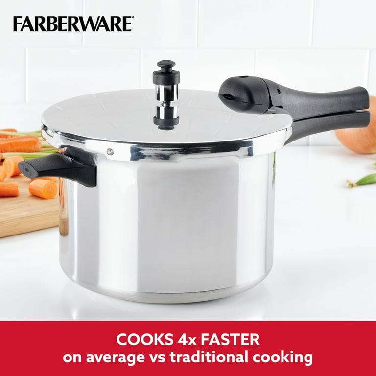 Farberware Stainless Steel Induction Stovetop Pressure Cooker, 8-Quart