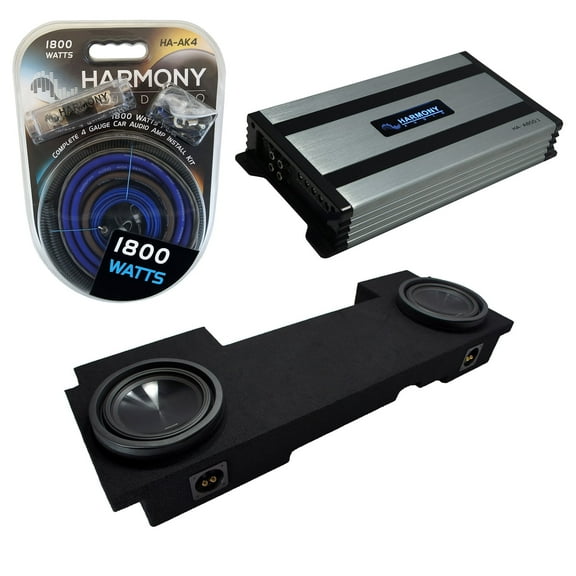 Fits 02-13 Chevy Avalanche Underseat Alpine SWT-10S4 Dual 10 Sub Box & HA-A800.1