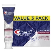 Crest 3D White Advanced KEF16 Glamorous White Teeth Whitening Toothpaste, 3.3 oz, Pack of 3