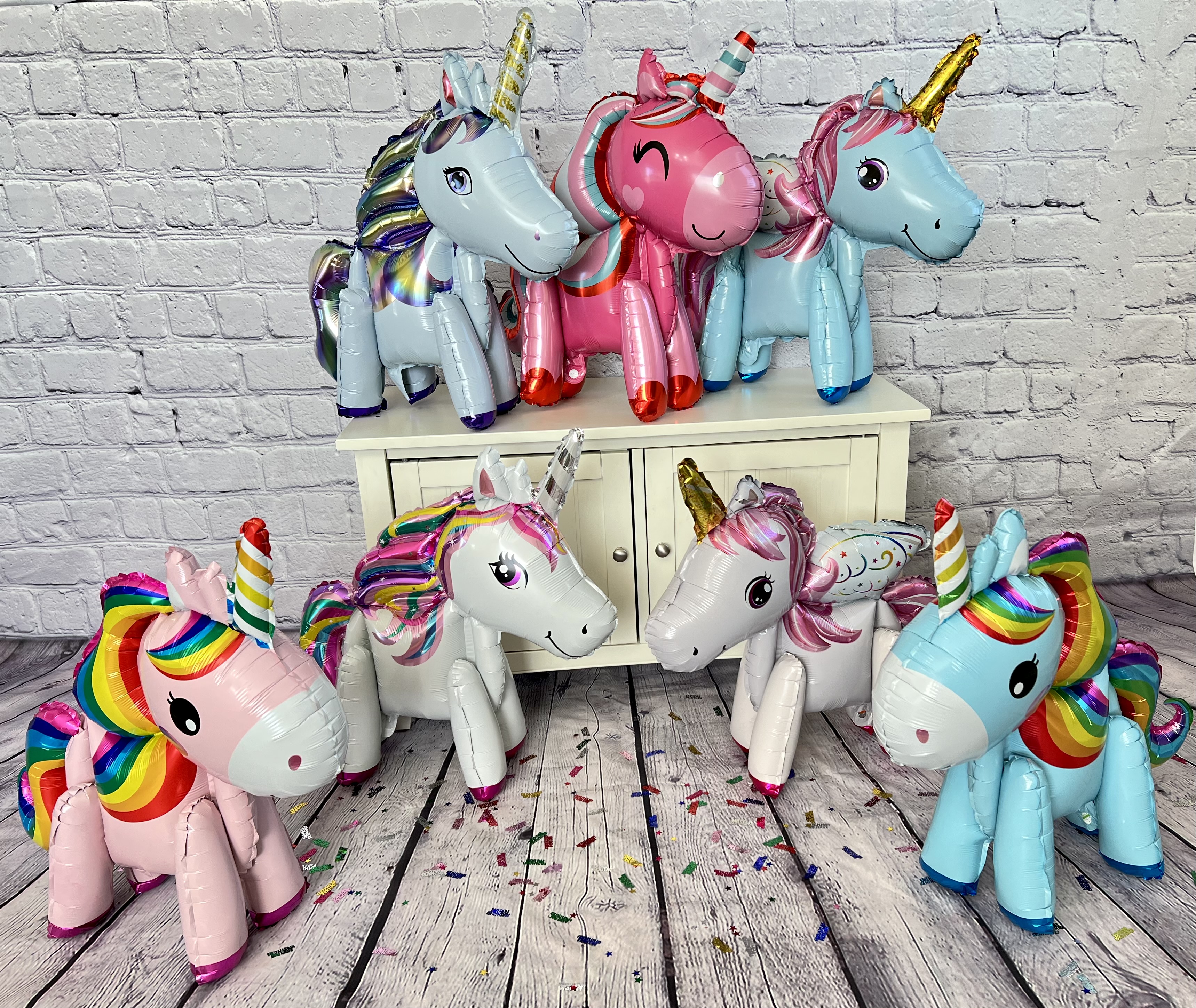 Unicorn Balloon Set 7 PC. JUMBO 3D Birthday Unicorn Balloons