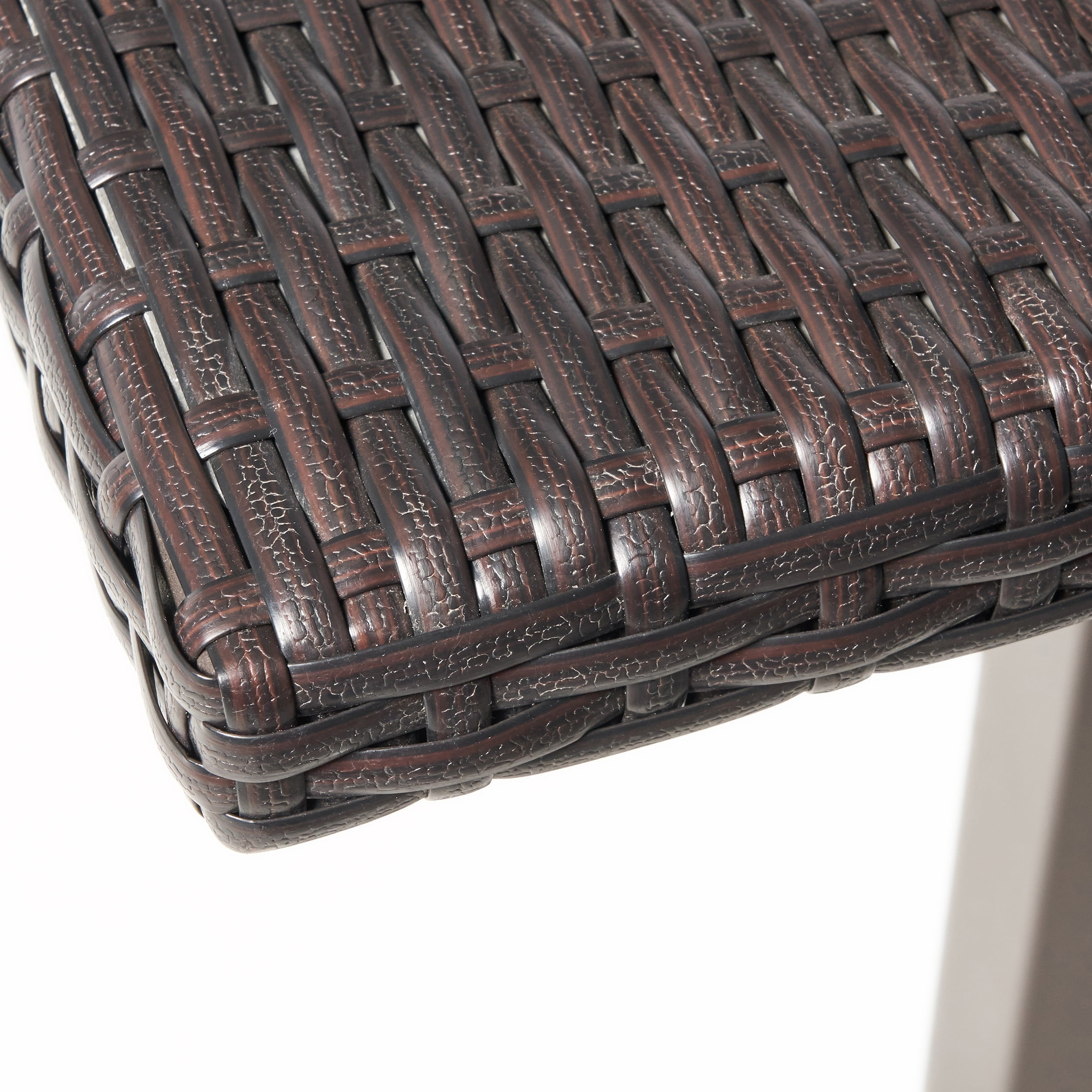 Noble House Dani Collection 26" Square Wicker Patio Bar Table with Hand-Crafted Details, Multibrown
