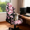 thumbnail image 2 of SCRAWLGOD Peach Blossom Stars Print Pink Black Print Gaming Chair Cover with Armrest Cover, Thick Computer Chair Protective with Stretchy Bottom Non Slip Gaming Rotating Chair Slipcover, 2 of 7
