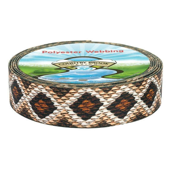 Country Brook Design - Rattlesnake Polyester Webbing (1 1/2 Inch, 50 Yards)
