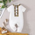 thumbnail image 2 of GZEFJRQM Baby Girl Button Romper kids Fall Short Sleeve Rompers Newborn Casual Solid Bodysuit Little Girl Overall Jumpsuit Outfits, 2 of 7
