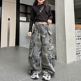 thumbnail image 5 of OSOLU Girls Cargo Pants Street Dance Camouflage Loose Fit Casual Joggers Everyday Wear Fashion Vacation Trousers, 5 of 9