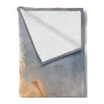 thumbnail image 2 of Horses Soft Flannel Fleece Throw Blanket, Palomino Horse in Sand Desert Blonde Male Hair Power Wild Animal, Cozy Plush for Indoor and Outdoor Use, 70" x 90", Purple Grey Peach, by Ambesonne, 2 of 5