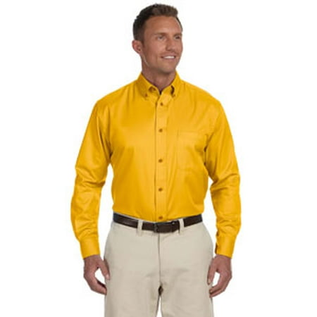 Harriton Men's Easy Blend™ Long-Sleeve Twill Shirt (Best Time To Go To California Wine Country)