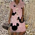 thumbnail image 3 of Disney Minnie Mickey Mouse vestidos de mujer Nuevo verano mujeres manga corta mini vestido casual fiesta noche cuello pico sexy vestido, 3 of 5