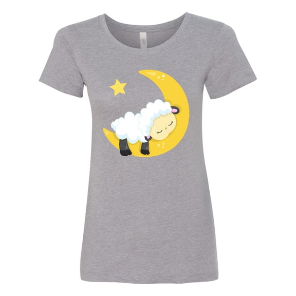 Inktastic Cute Sheep, Sleeping Sheep, Moon, Stars, Sleepy Women's T-Shirt