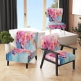 thumbnail image 1 of Designart "Pink Blue Pastel Collage" Multi-Color Patch Upholstered Accent Chair - Modern Arm Chair For Bedroom, 1 of 7