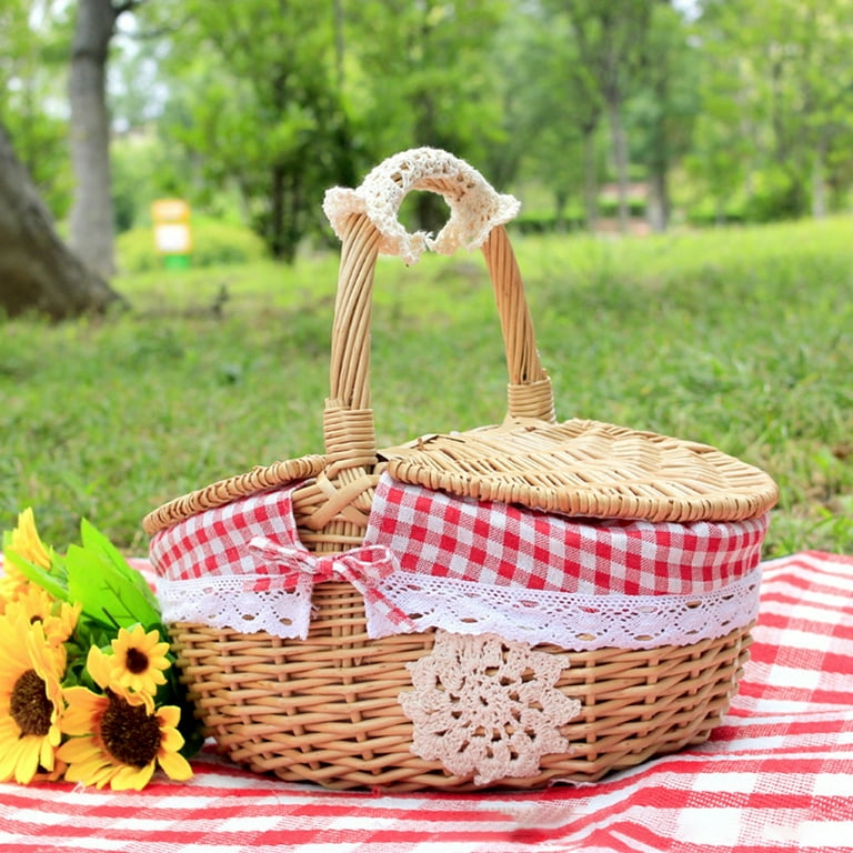 Wicker Picnic Basket, Country Style Japanese Handmade Woven