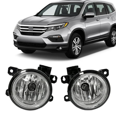 CCPAO Compatible with 2016 2017 2018 Honda Pilot Front Bumper Fog Lights Driving Lamps w/Bulb Pair