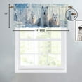 thumbnail image 4 of Wolf Kitchen Valance Curtain Rod Pocket Winter Misty Forest Wildlife Safari Animal Wolves Snowflake Pine Tree Thermal Insulated Room Darkening Curtain for Dinning Room 54 by 18 in, 1 Panel, 4 of 6