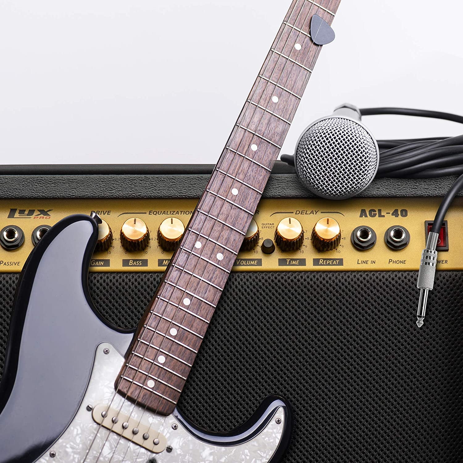 LyxPro Electric Guitar Amp - 40 Watt Guitar Amplifier with Aux, Headphone Jack & More, Black