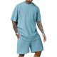 thumbnail image 4 of Traje Deportivo Perforado de los Hombres, Moda de Manga Corta Cuello Redondo de Ocio para el Desgaste Casual Y de Playa, Blusa Atlética de Poliéster Suave, 4 of 5