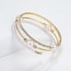 thumbnail image 5 of Pulsera de perlas y diamantes de imitación multicapa con circonitas para mujeres, novias y niñas (dorada), 5 of 7