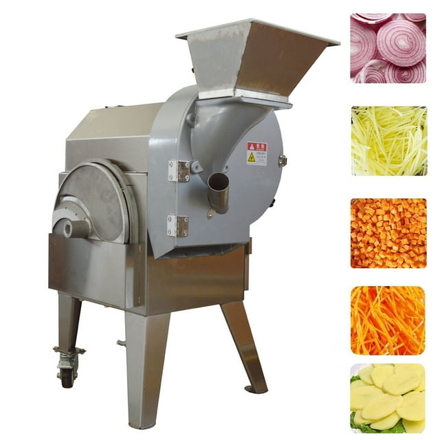 INTBUYING Single Head Fruit Vegetable Slicing Shredding Dicing Cutter Machine Multifunctional Vegetable Cutter 110V