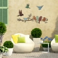 Dznils Metal Bird Wall Art Colourful Birds on The Branch Hanging Wall Decor Bird Silhouette Iron