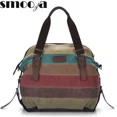 thumbnail image 3 of Bolso de lona a rayas para mujer, bolso de hombro con diseño de patchwork y arcoíris, bolso cruzado informal de moda para mujer 2024, 3 of 5