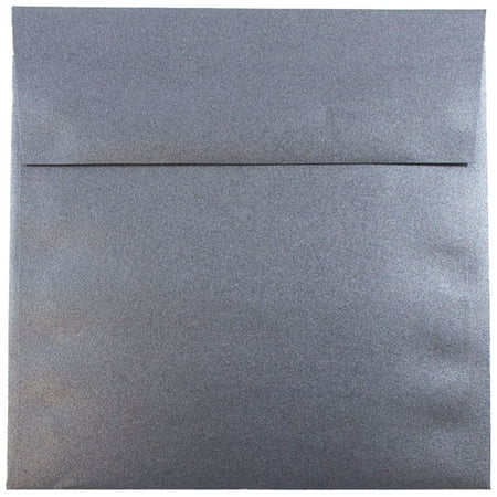 UPC: 0701936236982 | JAM 6 x 6 Envelopes  Black Metallic  250/Pack  Anthracite Black