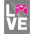 thumbnail image 2 of Gamer Gifts LOVE Gaming Shirt Video Gamer 3/4 Women Sleeve Baseball Jersey Shirt XX-Large black/gray, 2 of 5