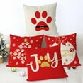 thumbnail image 5 of Christmas Pillow Covers 20x20 Inch Dog Paws Red Throw Pillow Covers Xmas Winter Pillowcase Home Decor Living Room Farmhouse Decorative Cushion Case for Sofa Couch, 5 of 6