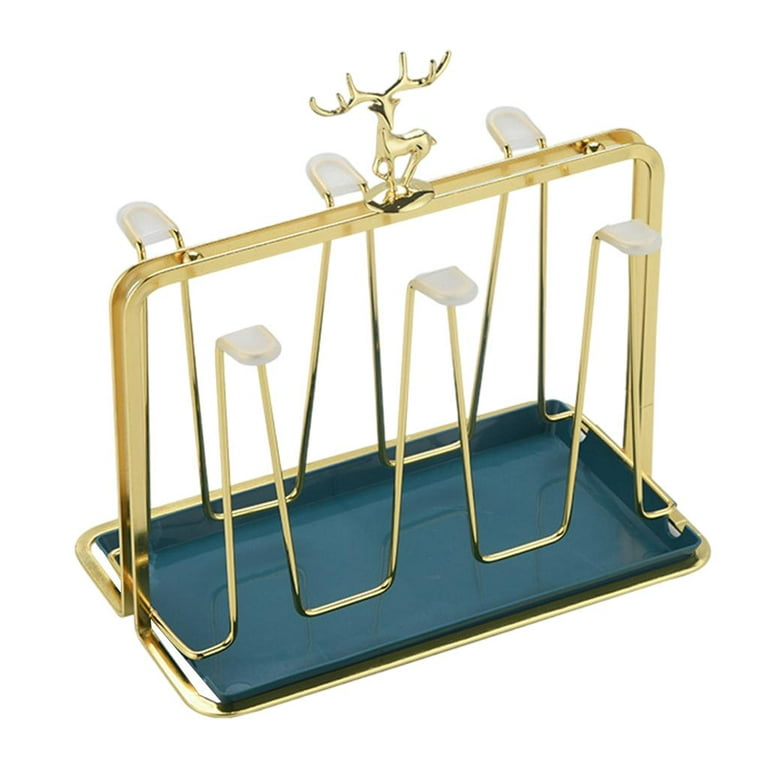Golden Iron Mug Drying Rack 6 Hook Water Cup Drain Rack Minimalist Glass  Cup Stand Countertop – the best products in the Joom Geek online store