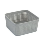 Simplify 6 Pack Multi-Sized Organizing Basket Plastic Storage Set in Grey