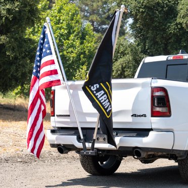 Universal 2-Inch Hitch Mount Flag Pole Holder For Truck SUV - Heavy Duty Black By KAIRAY