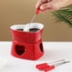 thumbnail image 5 of Sizikato - Juego de fondue de chocolate de porcelana roja en forma de coraz&oacute;n, 10 onzas, 5 of 7