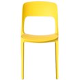 thumbnail image 2 of Modern Plastic Outdoor Dining Chair with Open Curved Back, Yellow, 2 of 7