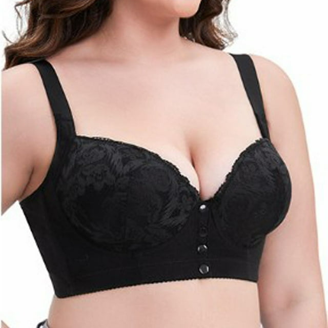 Puntoco Bralettes para mujer Copa ABCDEFG Sujetador sin cierre de acero con hebillas delanteras y estampado de leopardo para mujer