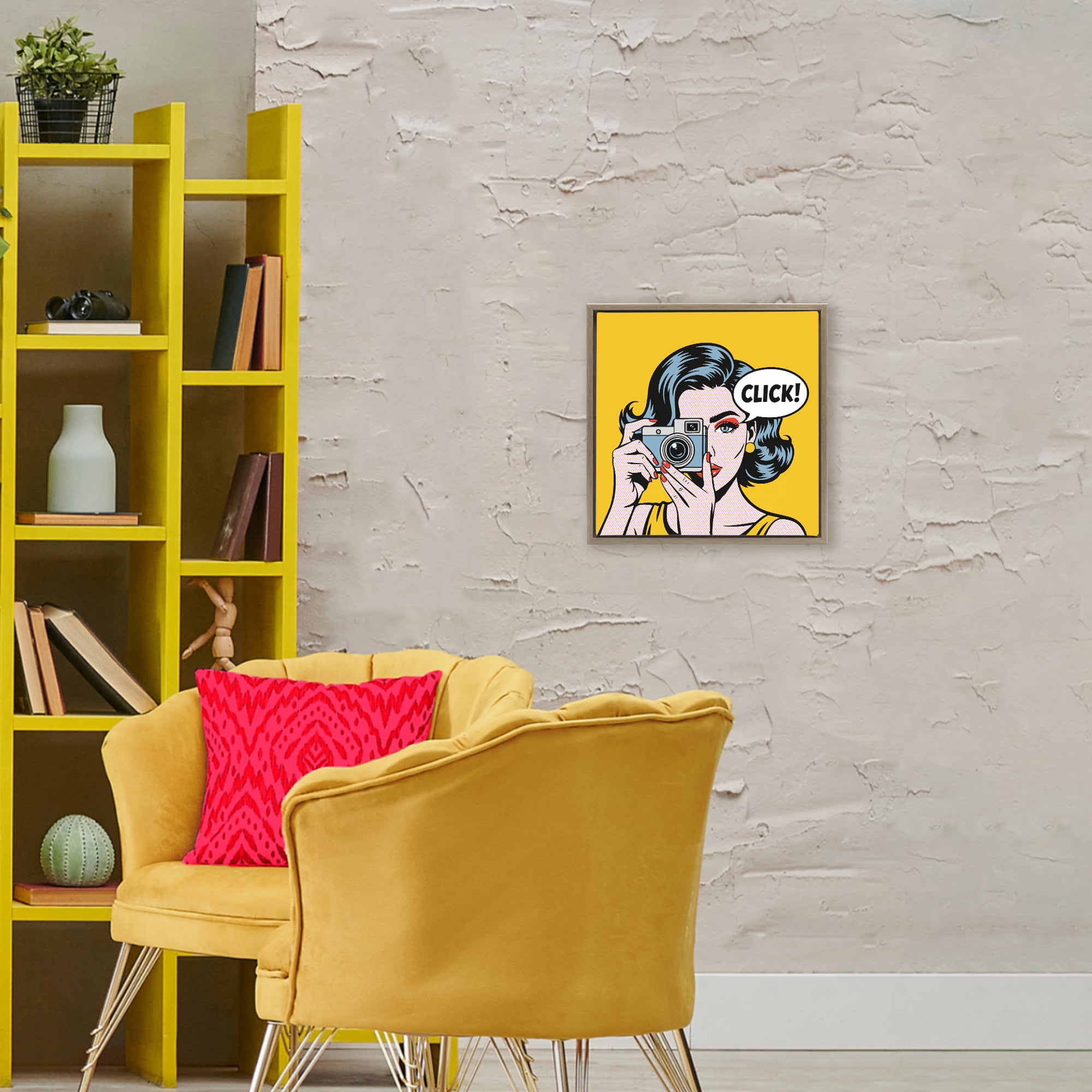 Stupell Industries Click Retro Photographer Brown Framed Floater Canvas Wall Art, design by Andreas Magnusson