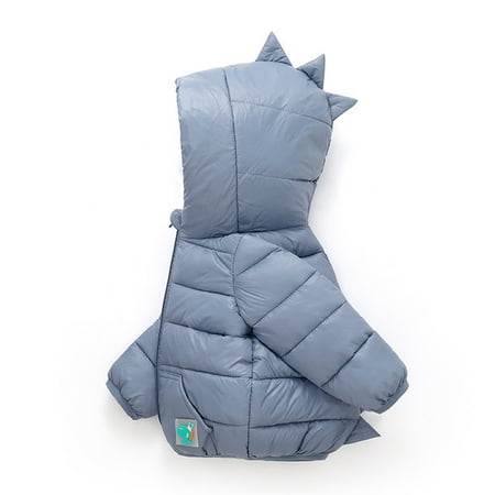 

ZMHEGW Sweater For Child Toddler Baby Boys Girls Winter Warm Solid Dinosaur Padded Outerwear Hooded Jacket Outwear Coat