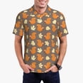 thumbnail image 3 of Balery Squirrel And Maple Leaves Printed Men’s Short Sleeve Polo Shirt, Midweight Men's Shirt,Golf Polo shirts -Medium, 3 of 9