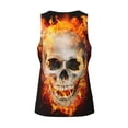 thumbnail image 5 of Easygdp Satanic Skull Men's Tank Top, Sleeveless Muscle T Shirts, Breathable, Quick-Dry, Loose for Gym, Running, Fitness - X-Large, 5 of 9