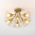thumbnail image 4 of SAFAVIEH Leandra 19 in. Glam 8-Light Gold Iron Mount Light with Shade, 4 of 8