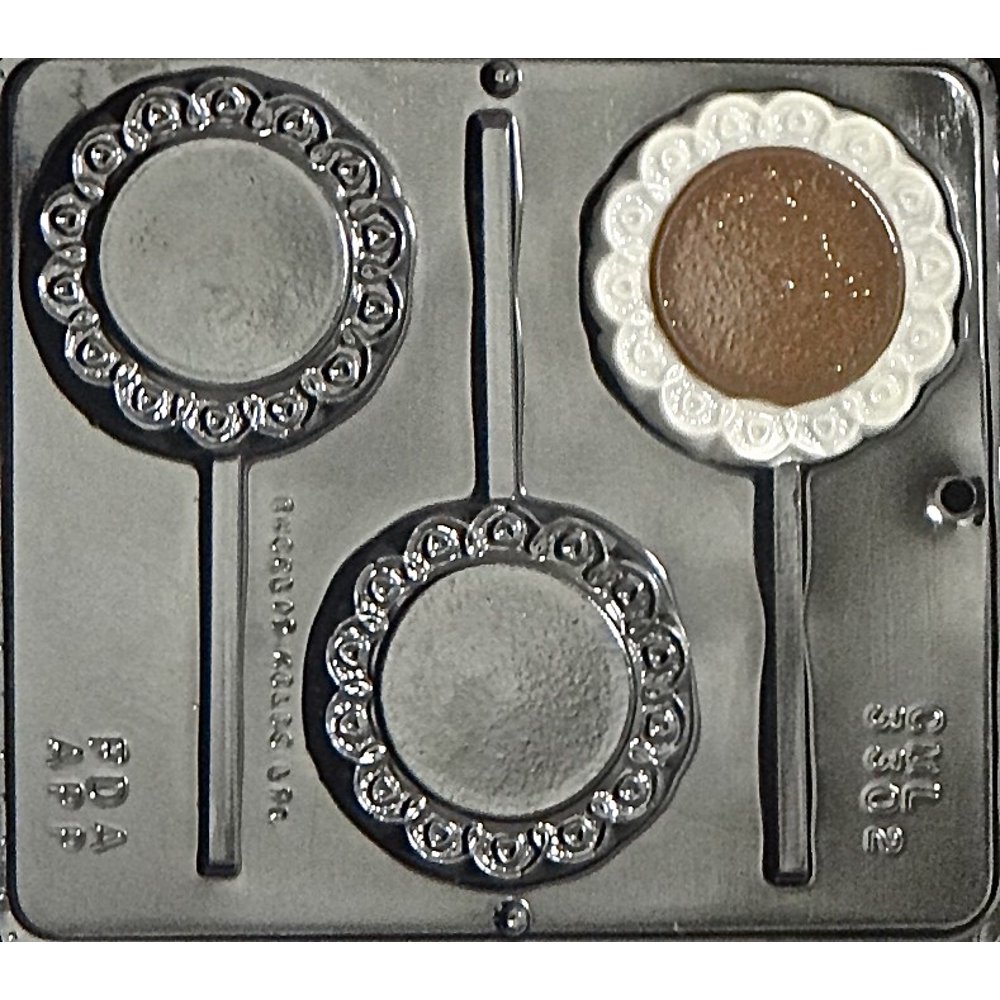 3302 Plain Pop Scalloped Lollipop Chocolate Candy Mold