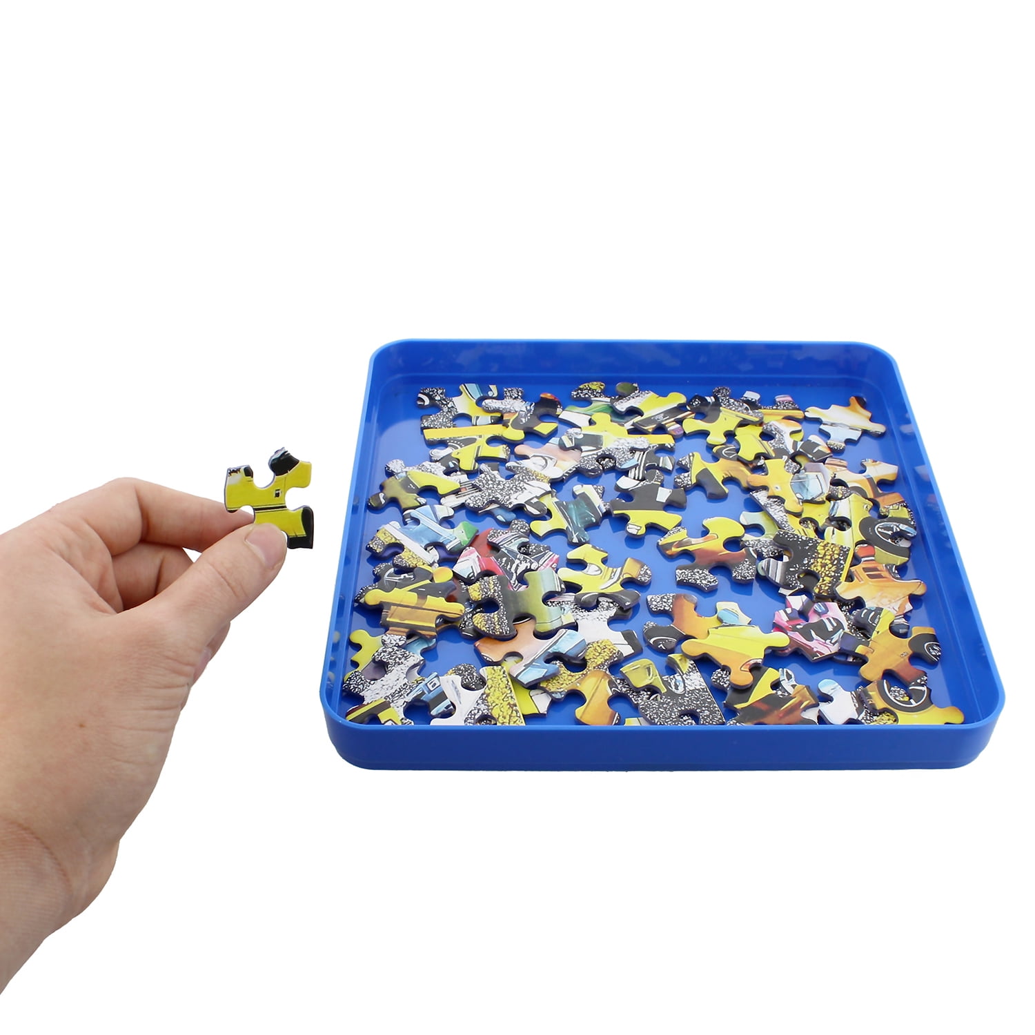 Jigitz Jigsaw Puzzle Sorter Trays 7.9 x 7.9 - 6PK Plastic Puzzle Organizer  Trays in Blue 