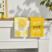 Sm:)e Home Sweet Home Boho Kitchen Towels, Yellow, 2 Count