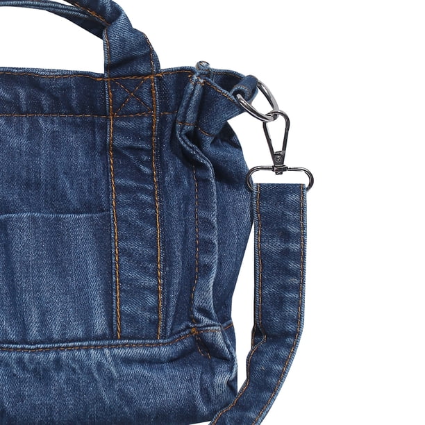 Bolsa de hombro de mezclilla para mujer, Bolsa de moda informal suave para estudiante (azul oscuro) Ndcxsfigh Para Estrenar